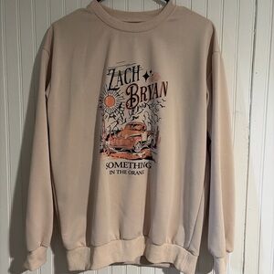 Graphic Crewneck Sweatshirt in Beige